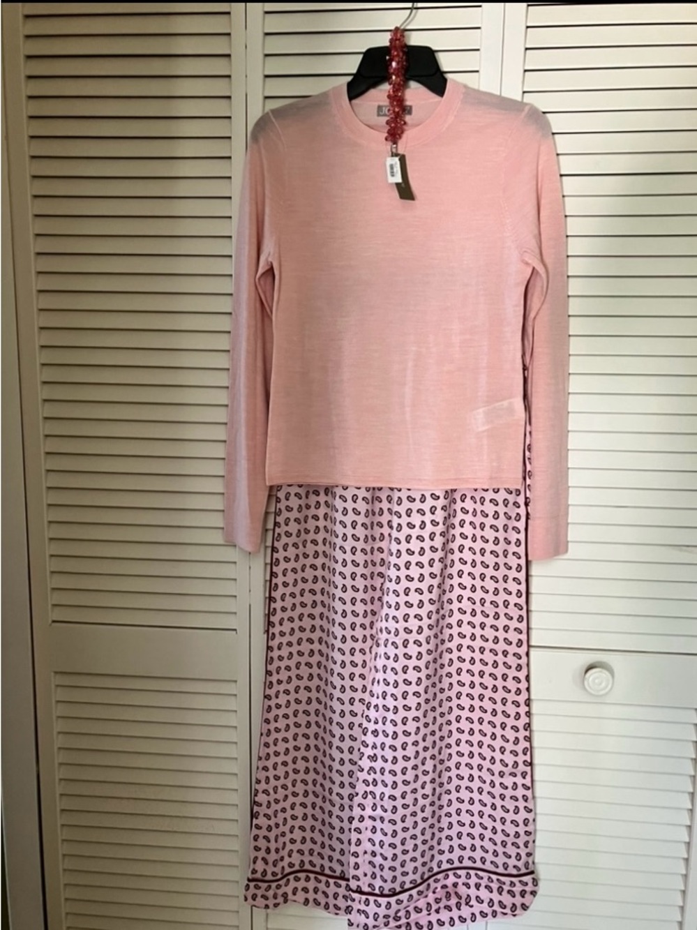 J. Crew Light Pink Crewneck Knit Sweater and Cosmo Pants Set